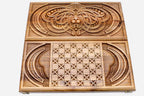 Side view of the folded board with its carry handle