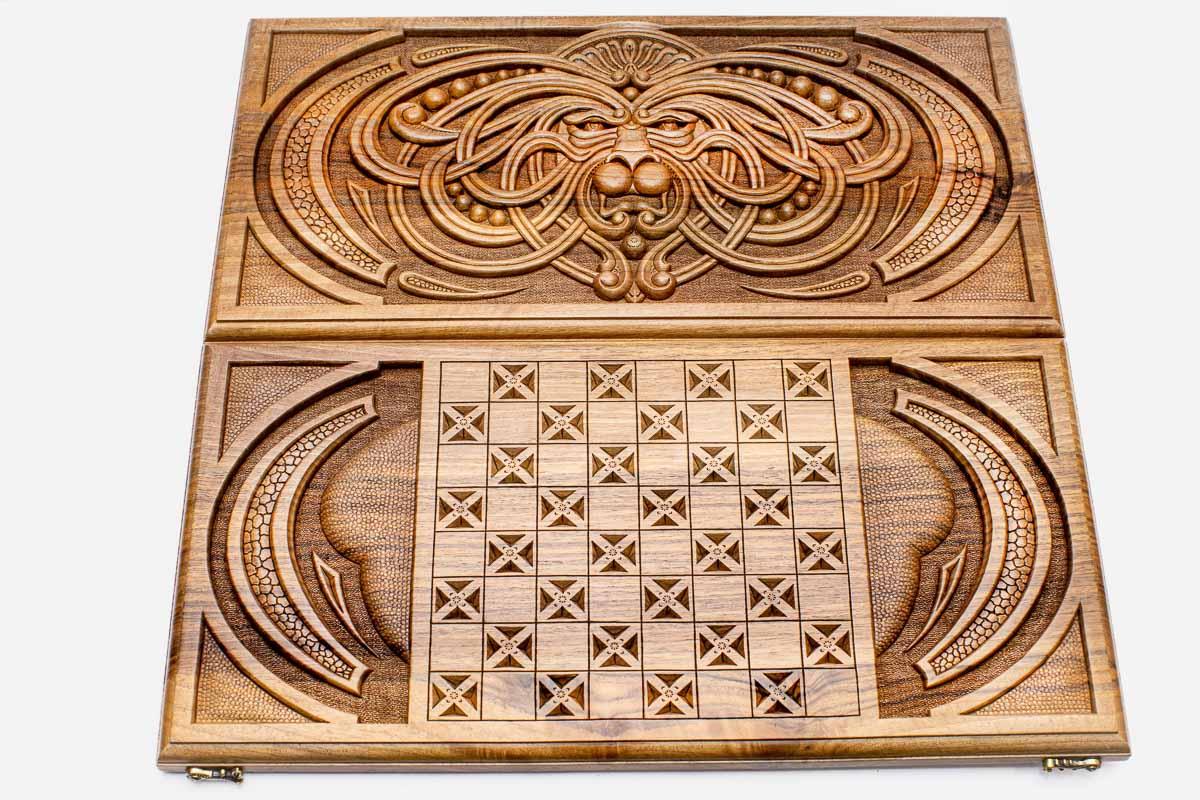 Side view of the folded board with its carry handle