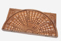 Master-carved walnut backgammon board with a celestial space design, propped open