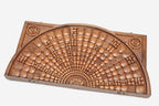 Master-carved walnut backgammon board with a celestial space design, propped open