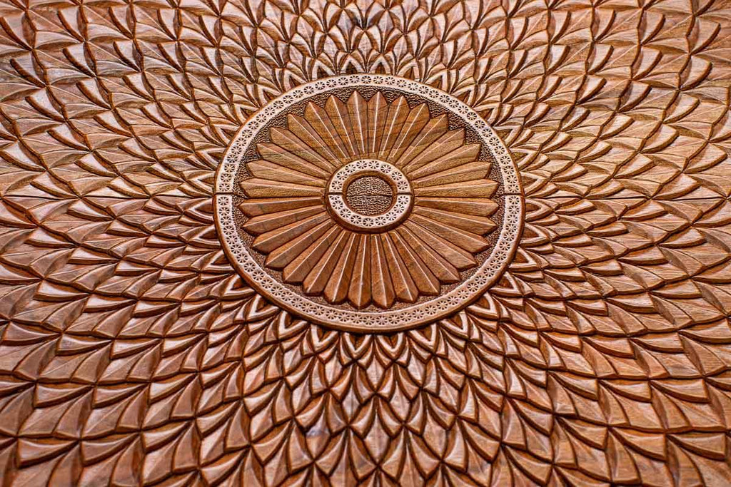 Detail of a carved corner ornament