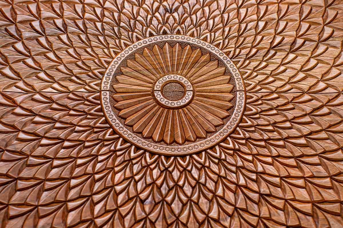 Detail of a carved corner ornament