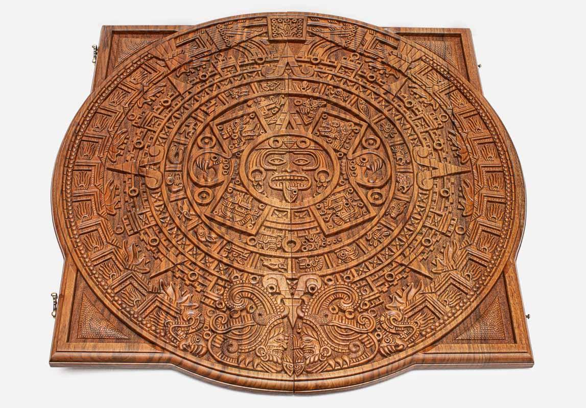 Detail of the carved Maya calendar centre
