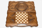 Armenian backgammon set interior with carved points