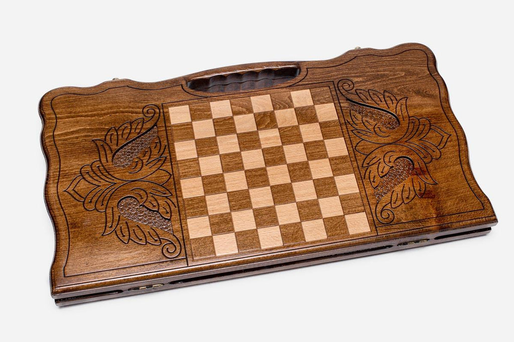 Angled view of the Saint Gayane church backgammon board