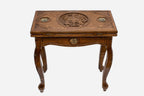 Armenian coat of arms backgammon table opening to reveal the playing field