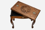 Armenian coat of arms backgammon table opened flat showing the inlaid field