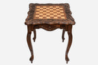 Handmade wooden chess table with the 23.6 inch / 60 cm playing surface