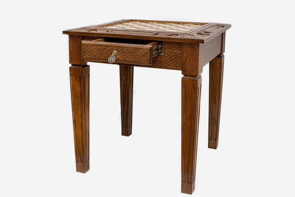 Classic chess table, side profile