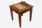 Luxury classic chess table handmade in solid wood