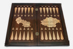 Kings chess set folded with bronze hinges and clasps