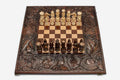 Luxury Chess Set with Carved Kings - handmade wooden chess board