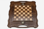 Luxury Chess Set with Lion and Backgammon Inside - handmade combo board