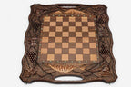Ararat and pomegranate chess set folded with bronze hinges and clasps