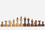 The folding chess backgammon set shown closed with its built-in carry handle