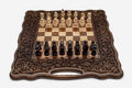 Luxury Chess Set with Pomegranate and Grapevine - handmade combo board