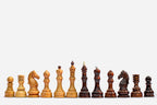 Luxury bronze pieces chess set with carrying bag - full set
