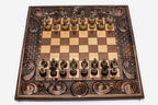 Luxury Chess Set with Eternity Knot and Bronze Pieces - handmade chess board