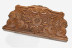 Master-carved walnut backgammon board with twin dragons flanking a central emblem, propped open