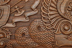 Side view of the folded board with its carry handle