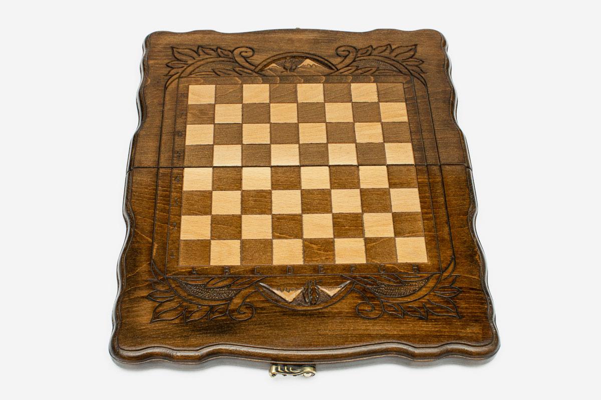 Armenian chess set open to the 11.8 inch / 30 cm playing field