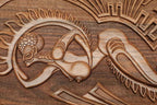 Side view of the folded board with its carry handle