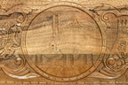 Close-up of the right carved scene