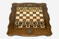 Armenian Chess Set with Coat of Arms and Bronze Pieces - handmade chess board