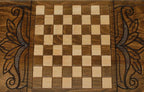 Side view of the folded board with its carry handle