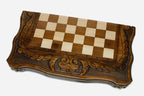 Luxury ornament chess set with 32 wooden pieces and carrying bag