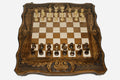 Luxury chess set with carved ornaments, 23.6 inch / 60 cm - handmade board