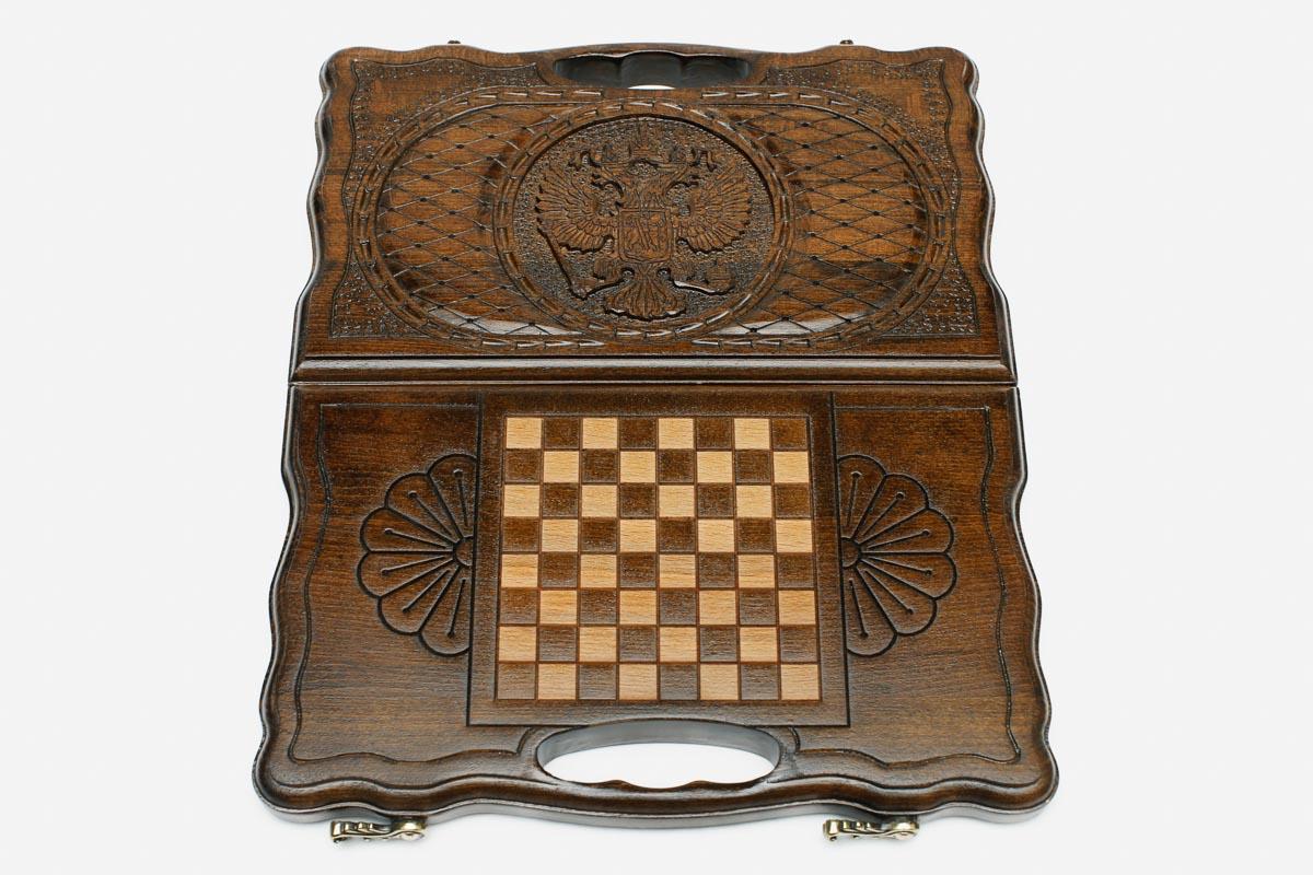 Side view of the folded travel board with its carry handle