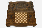 Armenian backgammon set interior with carved points