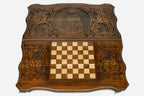 Armenian backgammon set interior with carved points