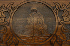 Carved reverse face of the Noravank backgammon set