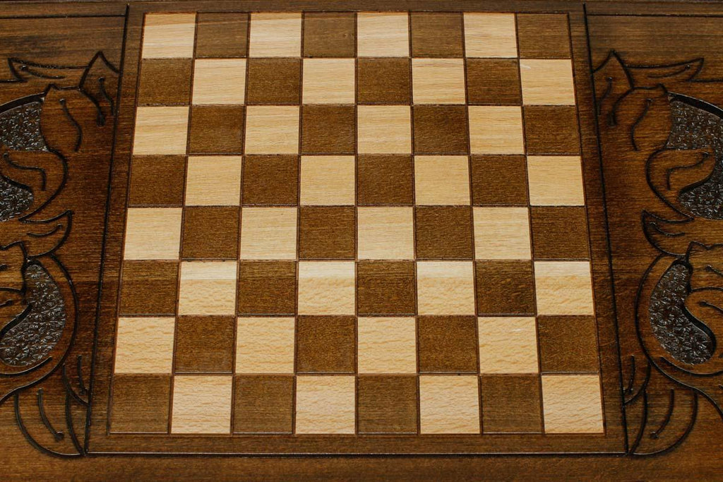 Noravank Armenian backgammon set with checkers and dice