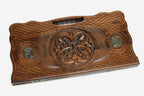 Angled view of the ornament and bronze backgammon board