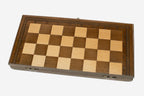 Chess backgammon set with pieces, checkers, dice and carrying bag