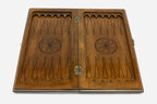 Classic hand-carved border on a wooden combo chess board - detail