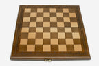 Chess set open with the backgammon playing field inside - 15.7 inch / 40 cm