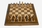 Chess Backgammon Set with Classic Border - handmade wooden combo board