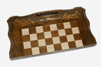 Grand Ararat chess and backgammon set folded with bronze hinges and clasps