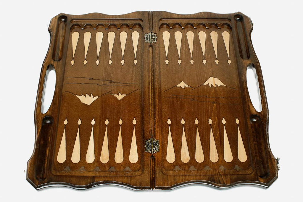 Mount Ararat hand-carved at full scale on a luxury chess board - detail