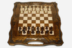 Luxury Armenian chess set with Mount Ararat and backgammon inside, 23.6 inch / 60 cm