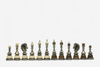 Luxury wooden chess backgammon set with bronze army