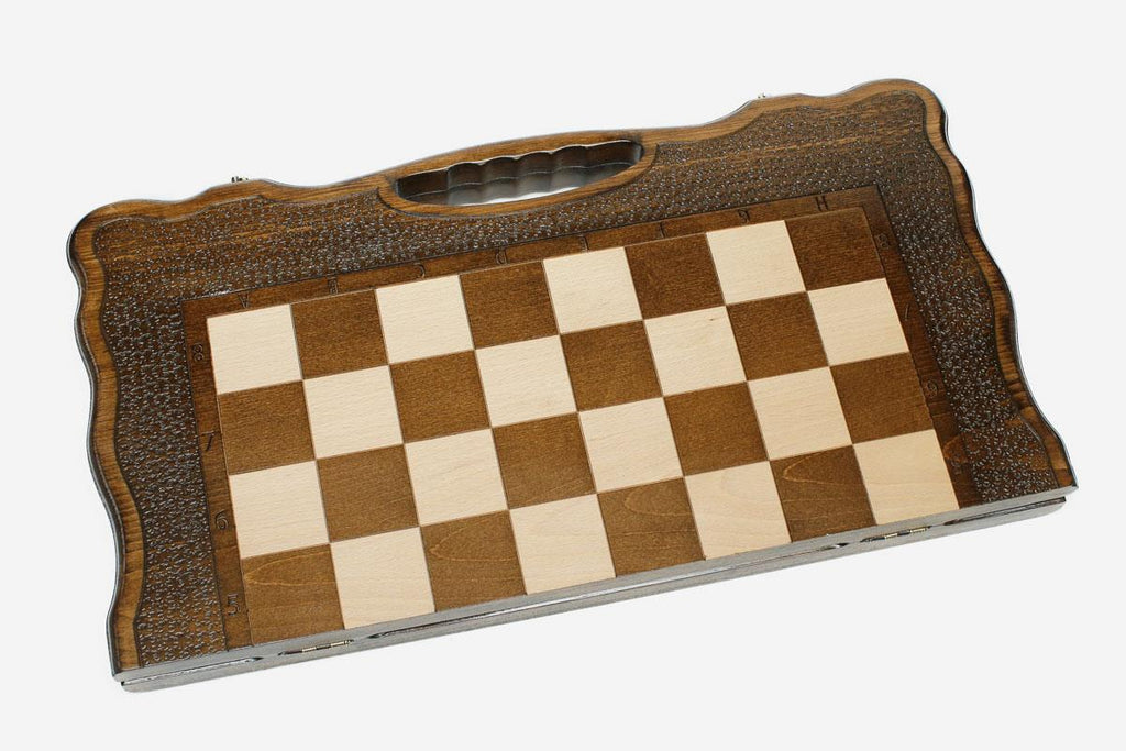 Luxury wooden chess backgammon set, classic style