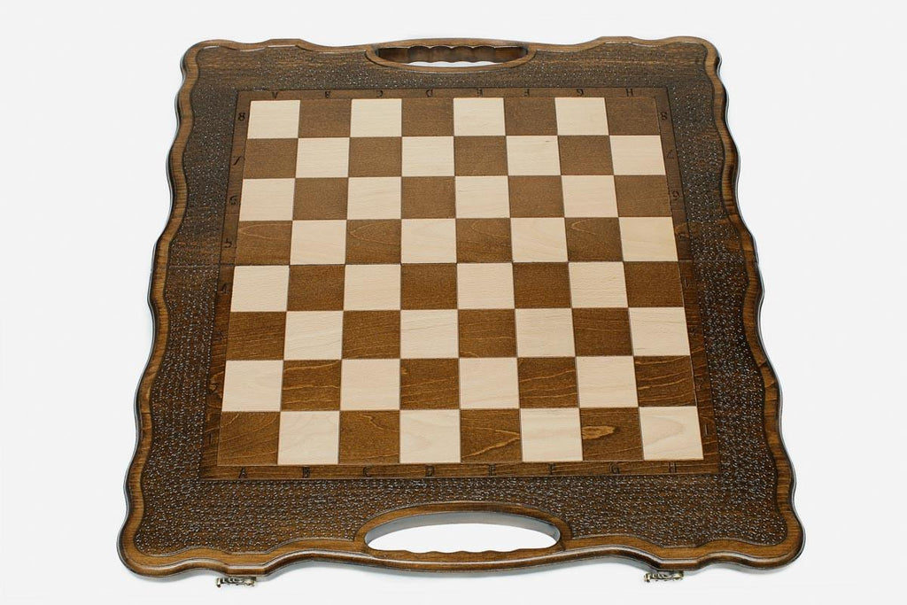 Warm beech grain across the full-size wooden board