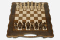 Luxury chess backgammon set with a hand-carved classic border