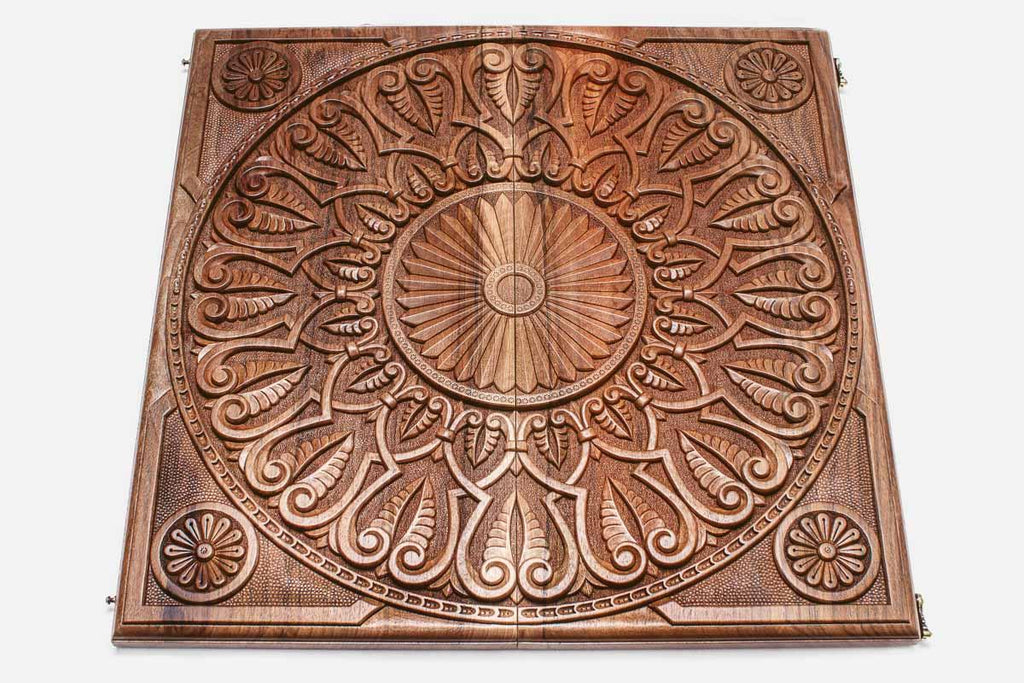 Detail of the carved acanthus leaves