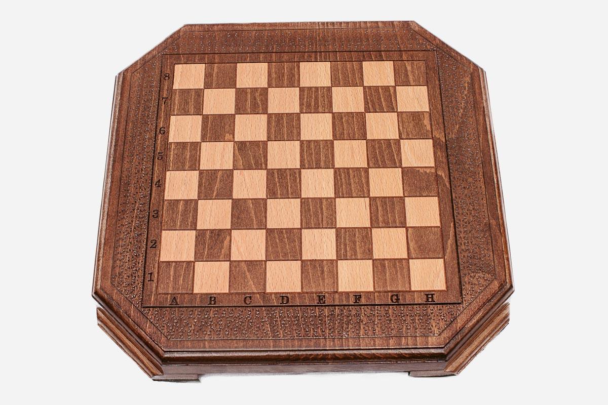 Close-up of the carved classic border on the small board